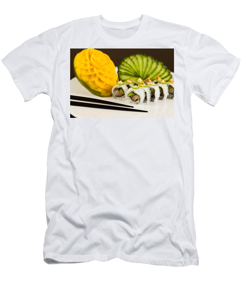 Asian T-Shirt featuring the photograph Spicy Tuna Roll by Raul Rodriguez