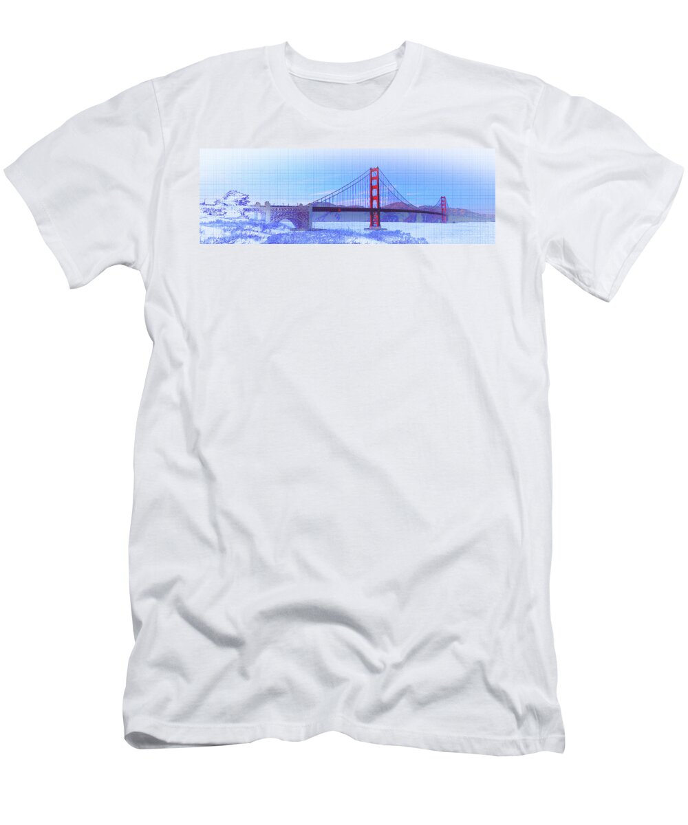 Photography T-Shirt featuring the photograph Suspension Bridge Over The Pacific #2 by Panoramic Images