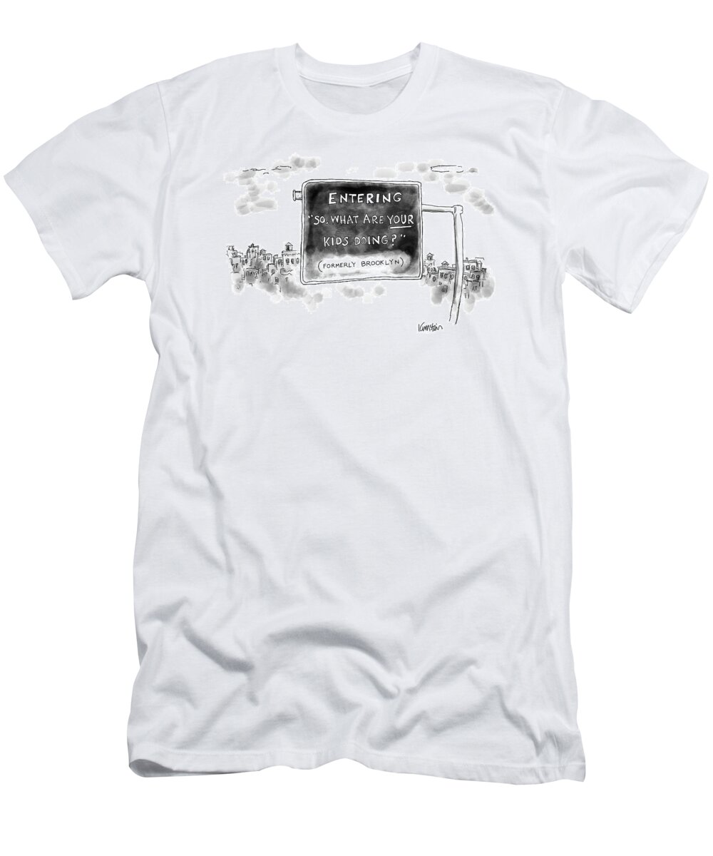 Brooklyn T-Shirt featuring the drawing New Yorker September 26th, 2016 by Ken Krimstein