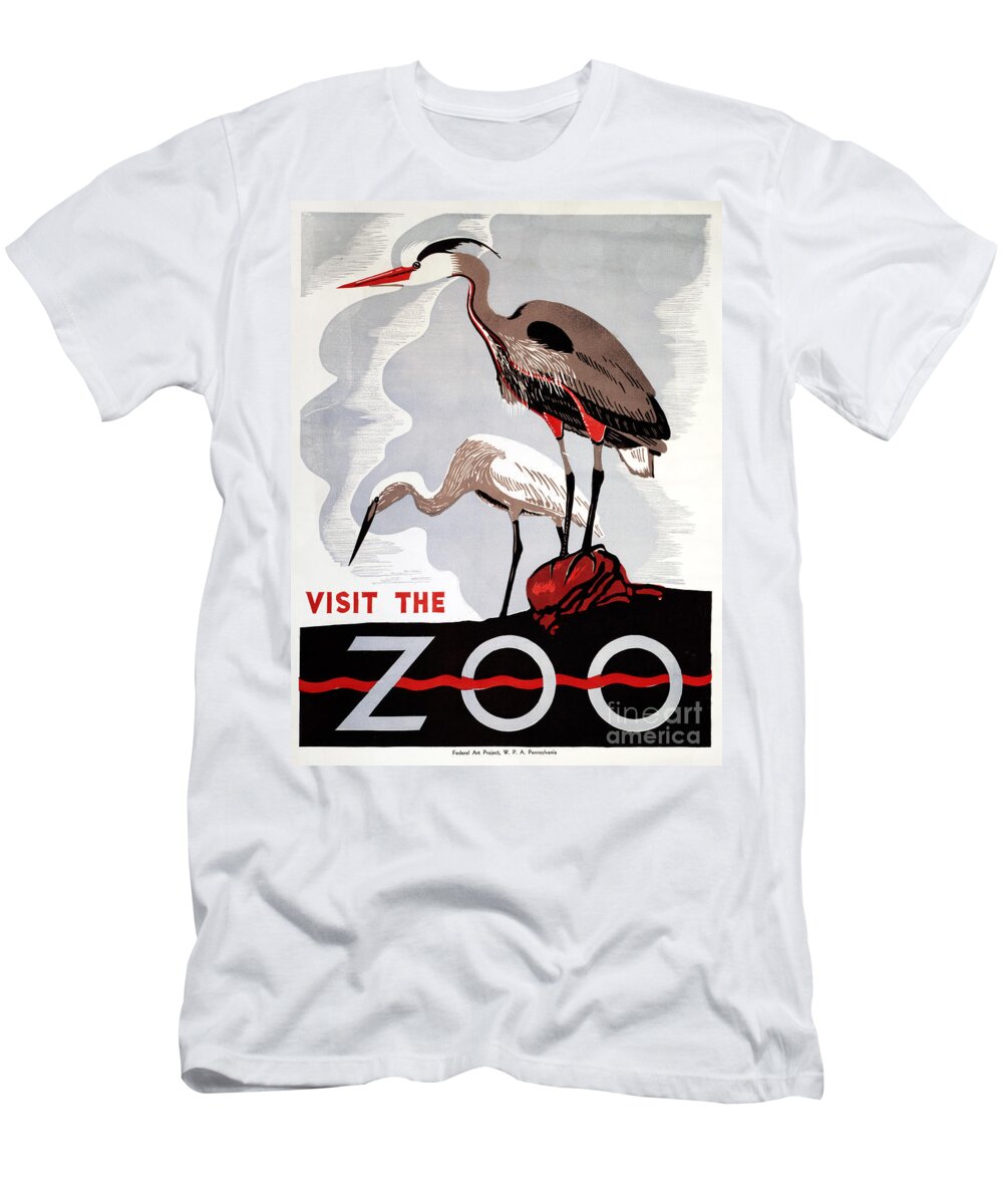 1938 T-Shirt featuring the photograph ZOO POSTER c1936 #3 by Granger