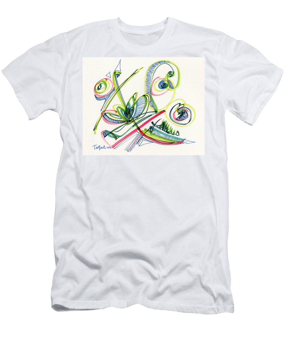 Abstract T-Shirt featuring the drawing 2012 Drawing #36 by Lynne Taetzsch