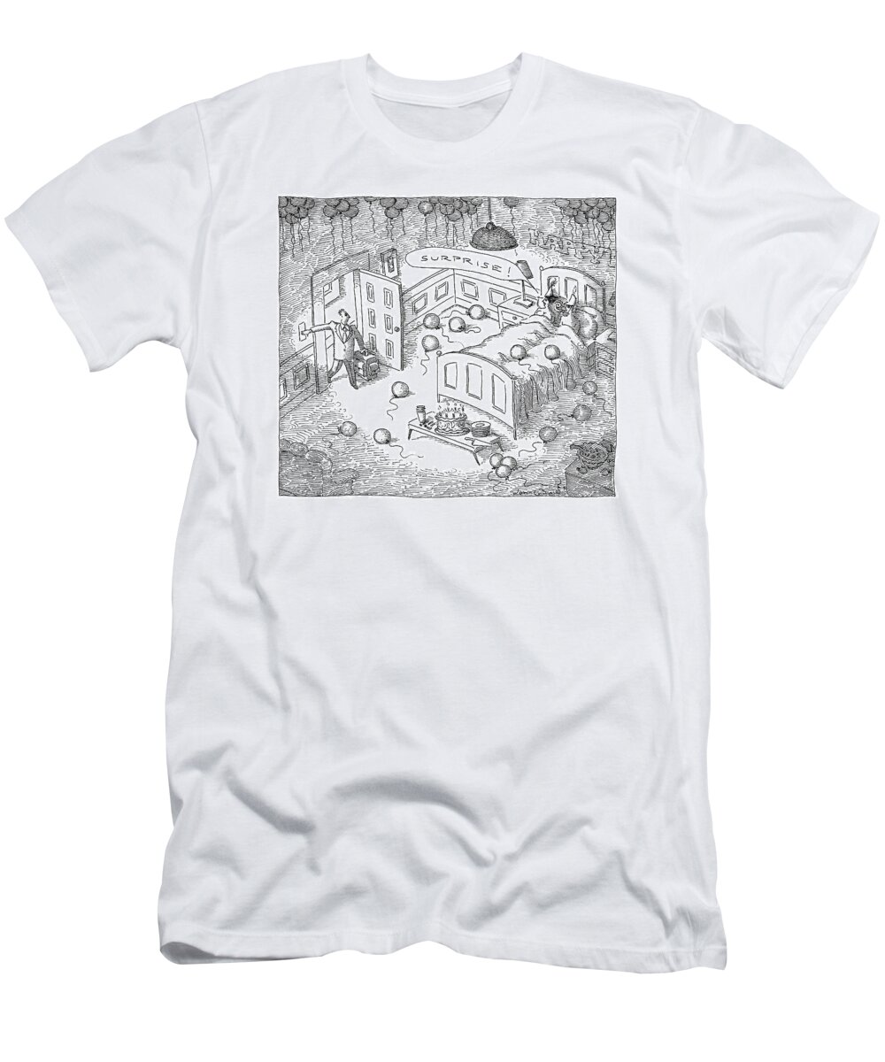 Surprise Party T-Shirt featuring the drawing Captionless by John O'Brien