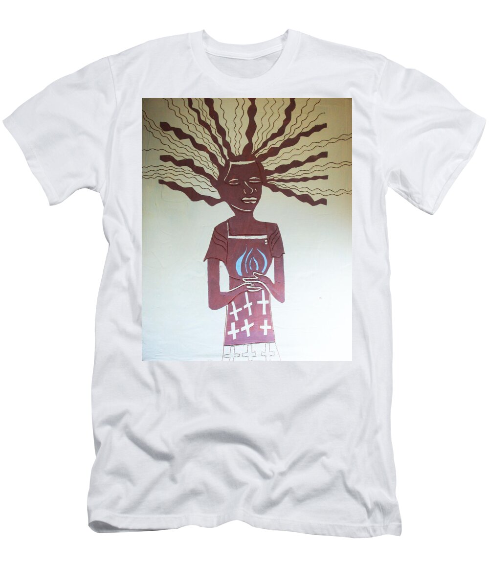 Jesus T-Shirt featuring the painting The Wise Virgin #28 by Gloria Ssali