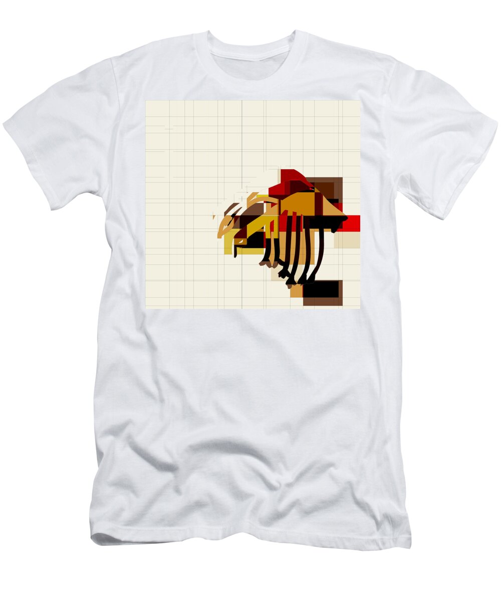 Abstract T-Shirt featuring the digital art 3 Egrets - m02b06b by Variance Collections