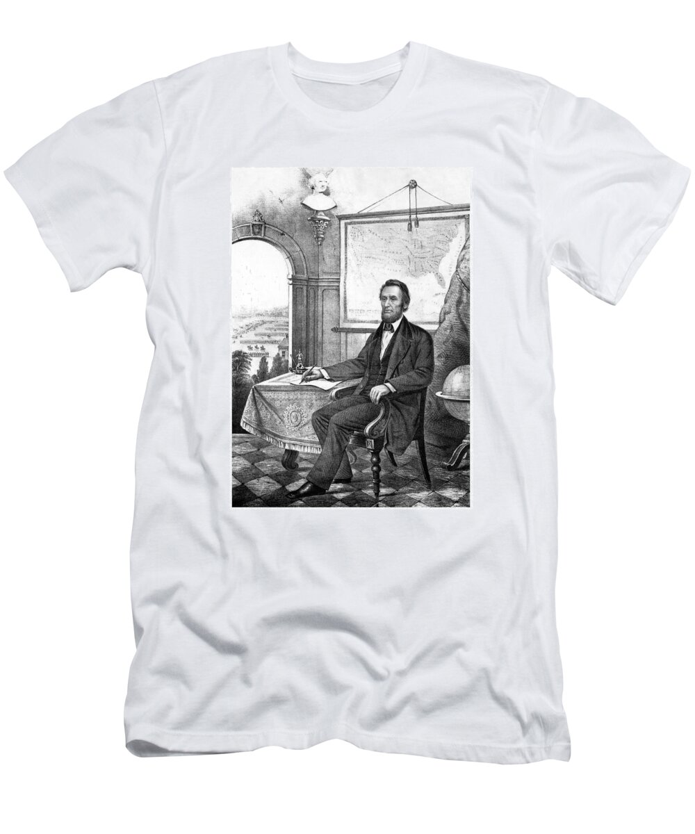 Abraham Lincoln T-Shirt featuring the drawing President Abraham Lincoln #4 by War Is Hell Store