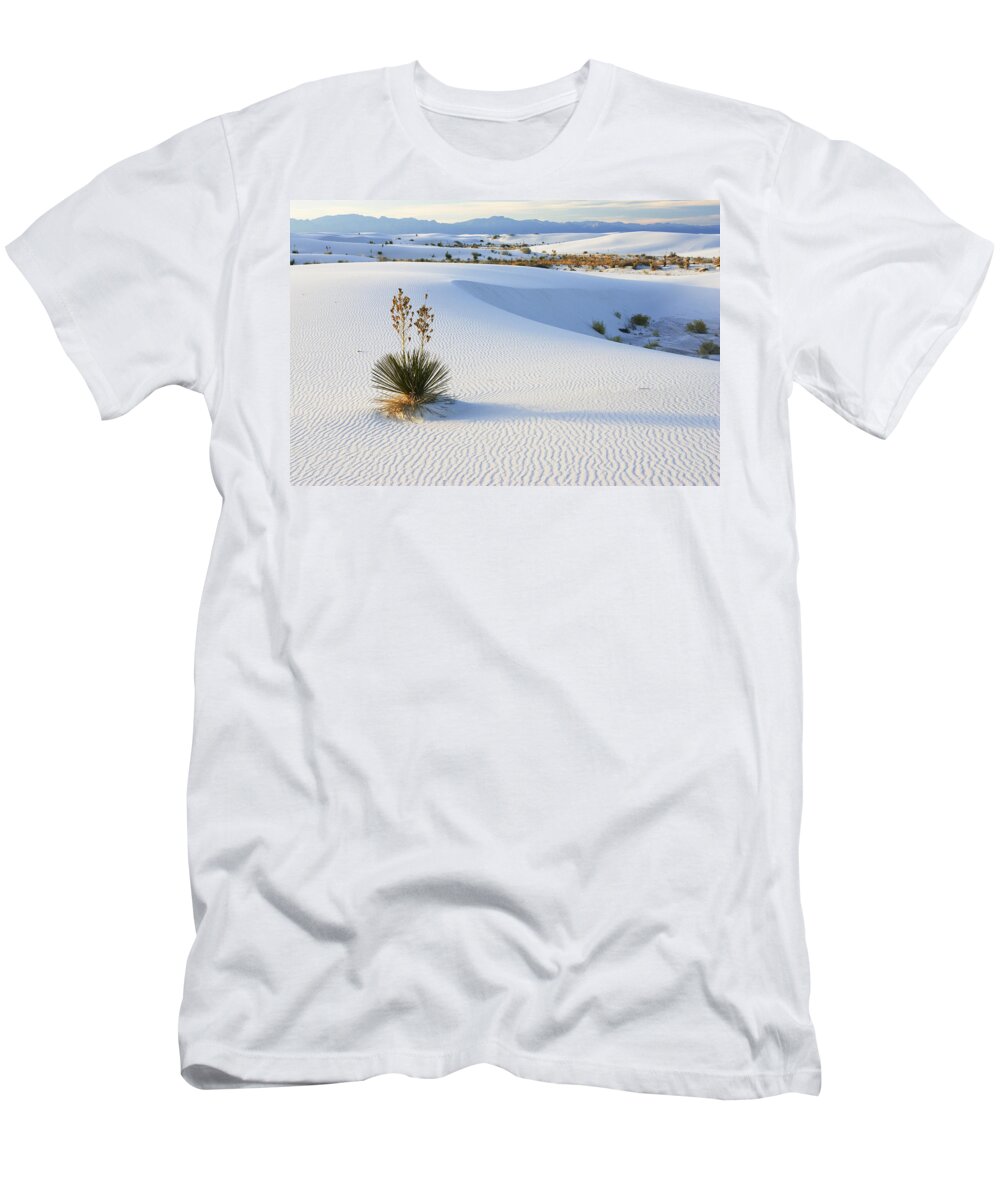 Feb0514 T-Shirt featuring the photograph Soaptree Yucca In Gypsum Sand White #3 by Konrad Wothe