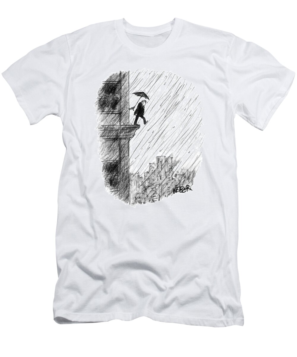 Suicide T-Shirt featuring the drawing New Yorker May 22nd, 2000 by Robert Weber
