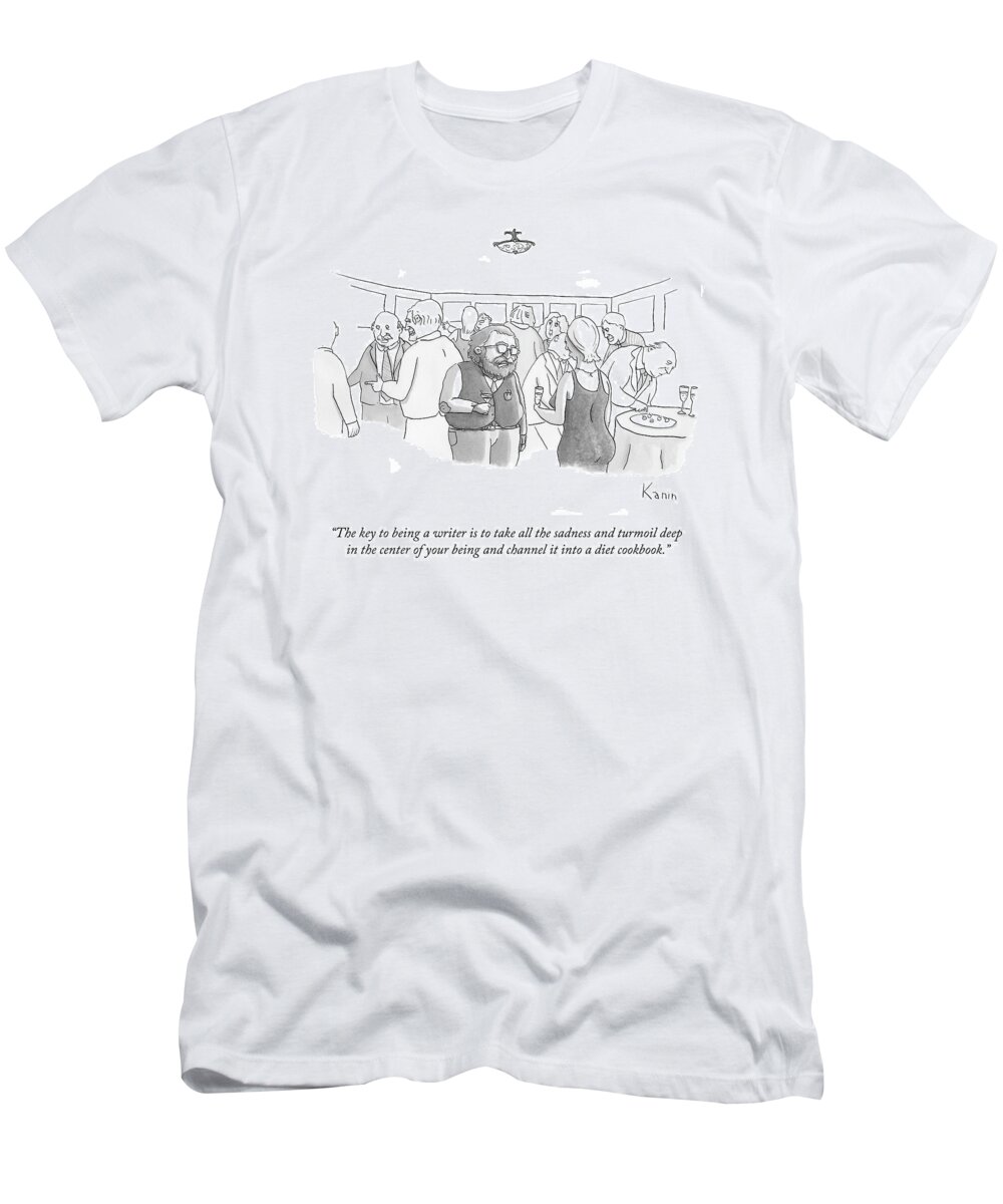 Author T-Shirt featuring the drawing The Key To Being A Writer Is To Take All by Zachary Kanin