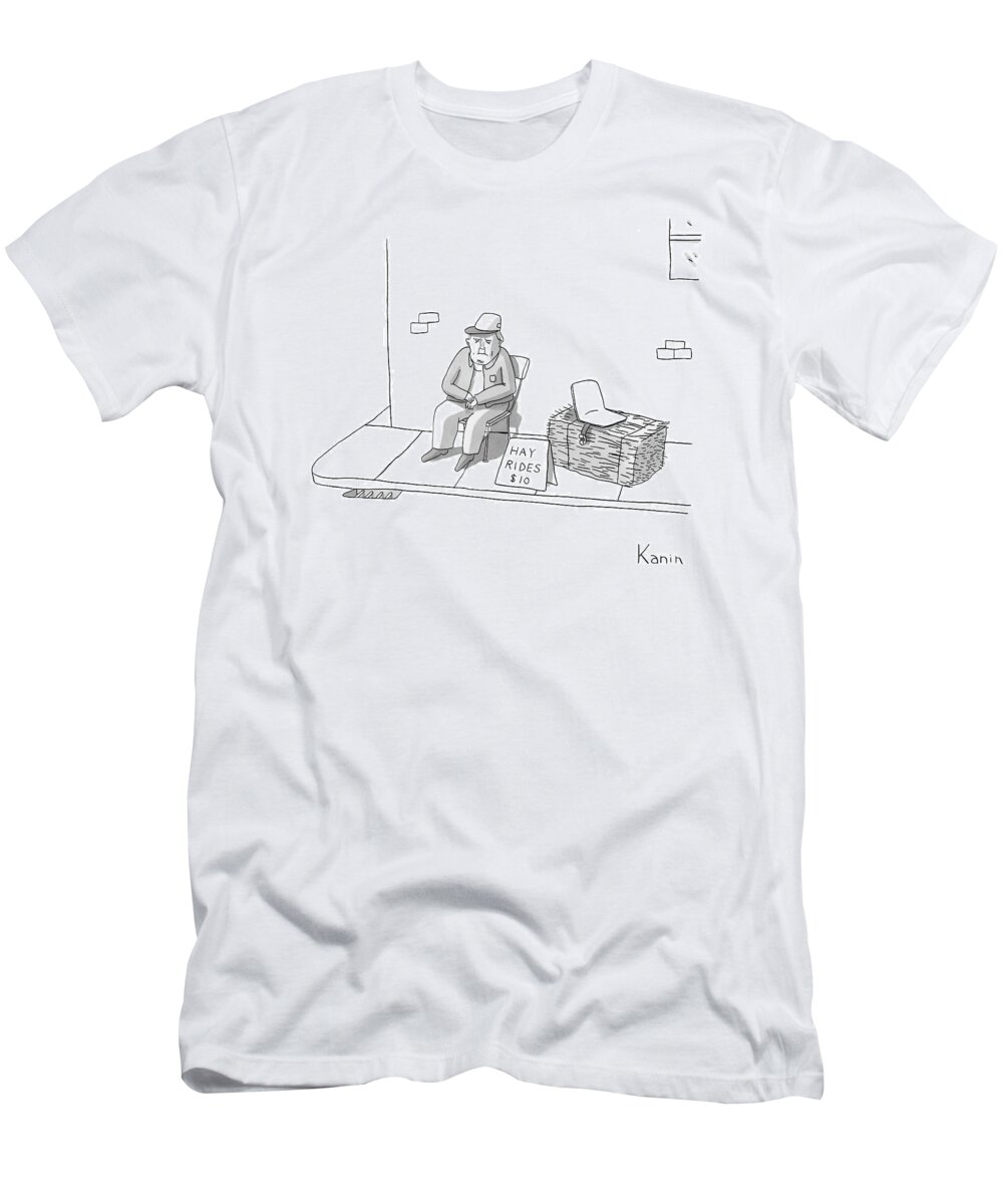 Captionless T-Shirt featuring the drawing New Yorker March 9th, 2009 by Zachary Kanin