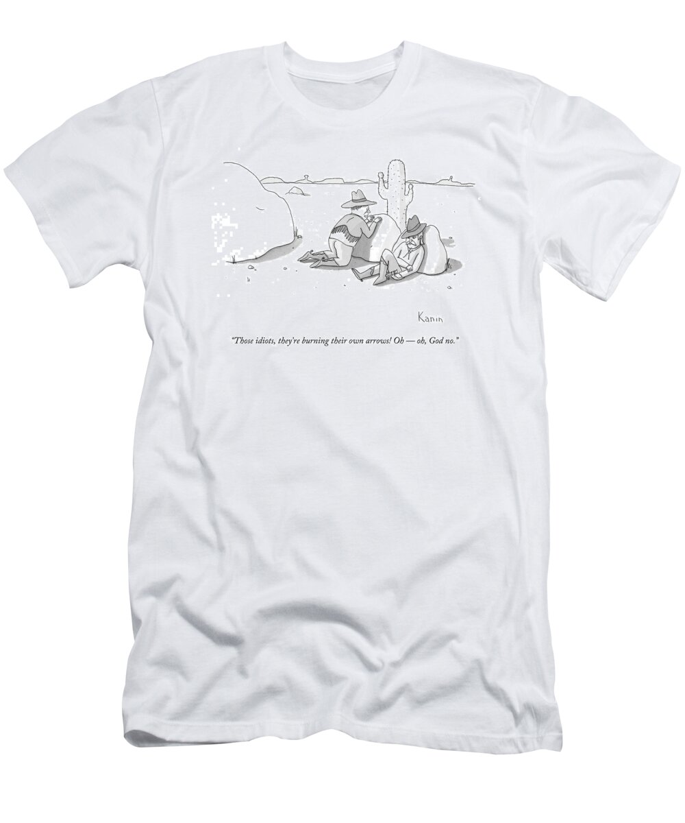 Cowboys T-Shirt featuring the drawing Those Idiots by Zachary Kanin