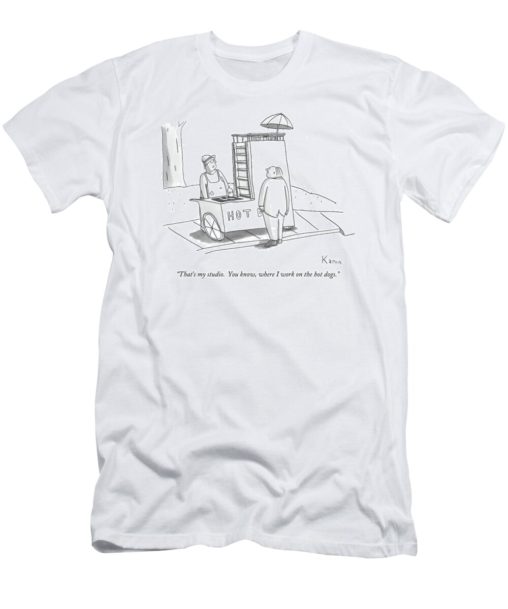 Vendor T-Shirt featuring the drawing That's My Studio. You Know by Zachary Kanin