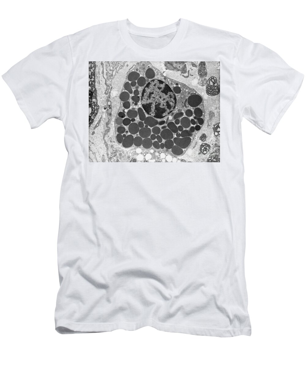 Bw T-Shirt featuring the photograph Mast cell TEM by David M Phillips