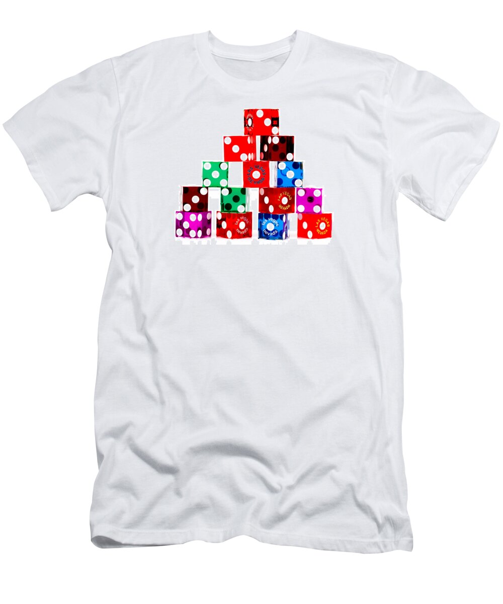Las Vegas T-Shirt featuring the photograph Colorful Dice #8 by Raul Rodriguez