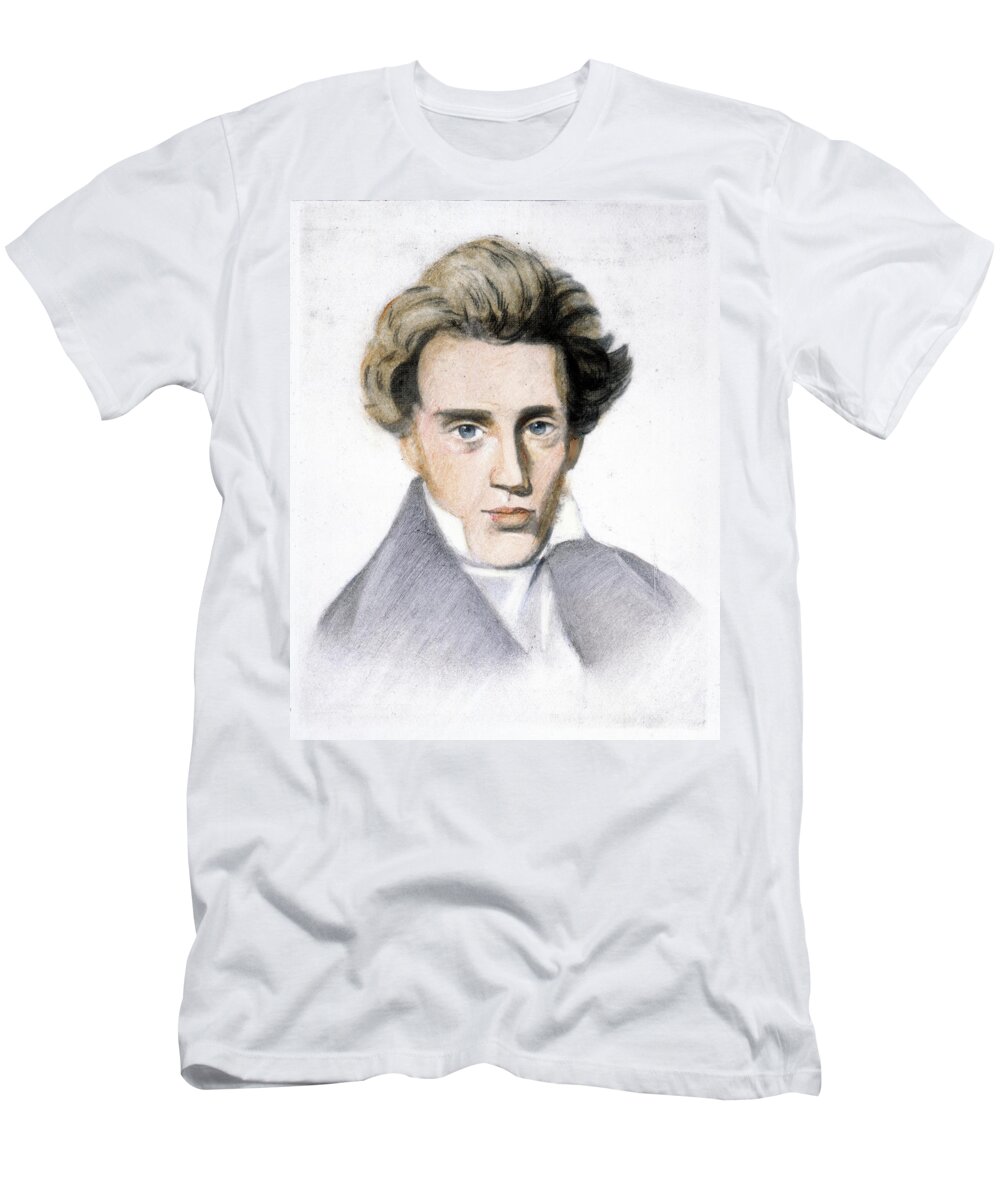 19th Century T-Shirt featuring the drawing Soren Kierkegaard (1813-1855) #8 by Granger