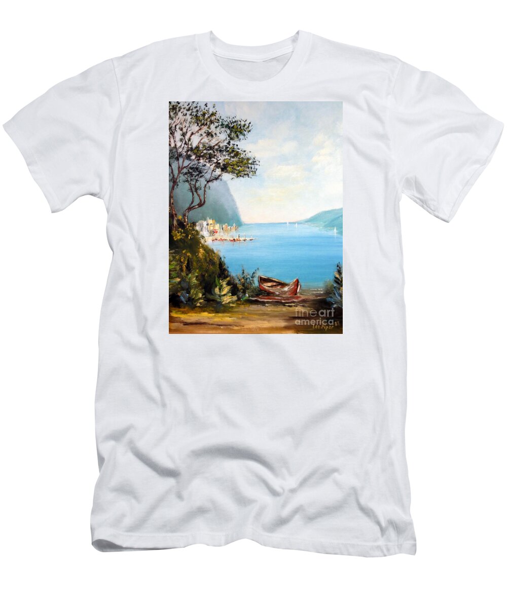Lee Piper T-Shirt featuring the painting A Boat On The Beach by Lee Piper