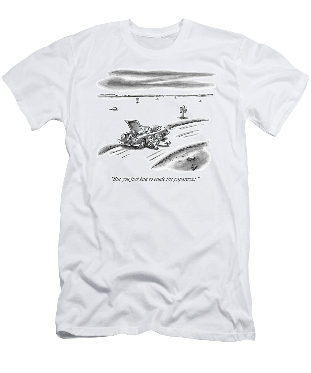 Fights-marital T-Shirt featuring the drawing A Couple Is Seen Sitting In The Desert Next by Frank Cotham