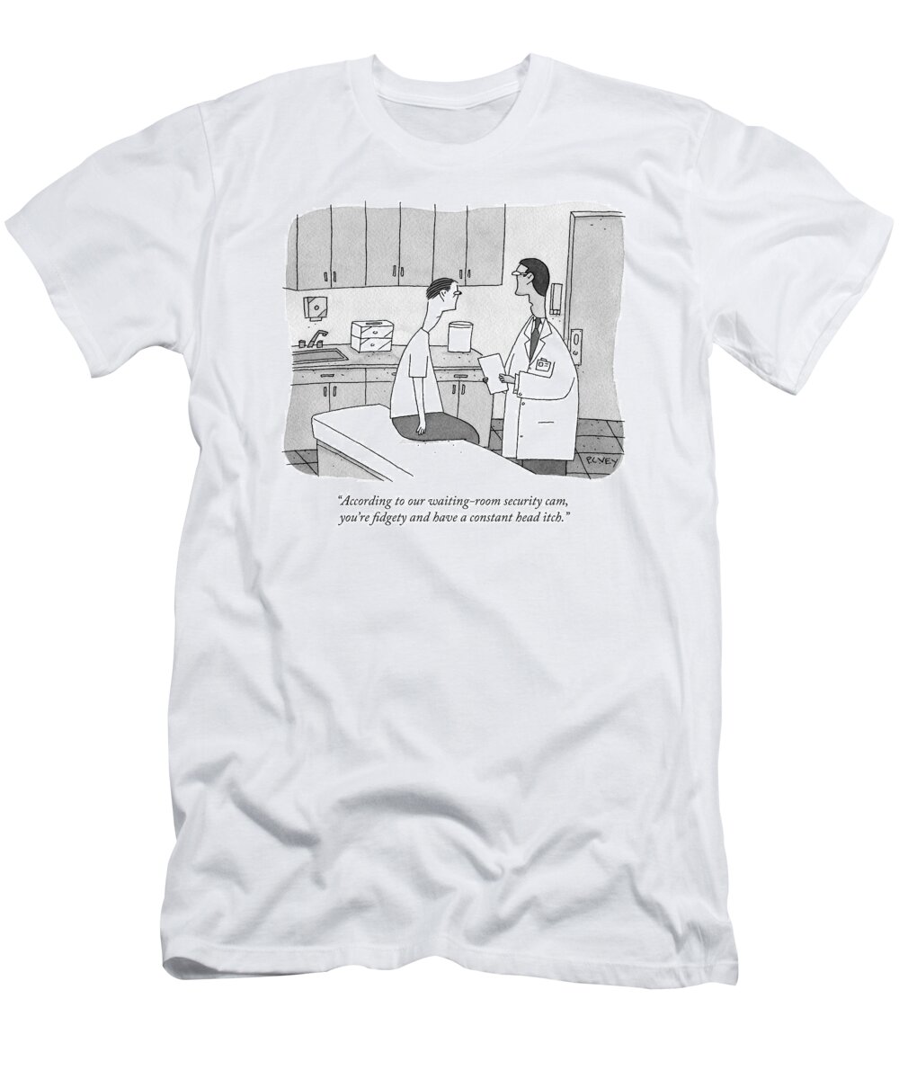 Nsa T-Shirt featuring the drawing A Doctor Talking To His Patient by Peter C. Vey
