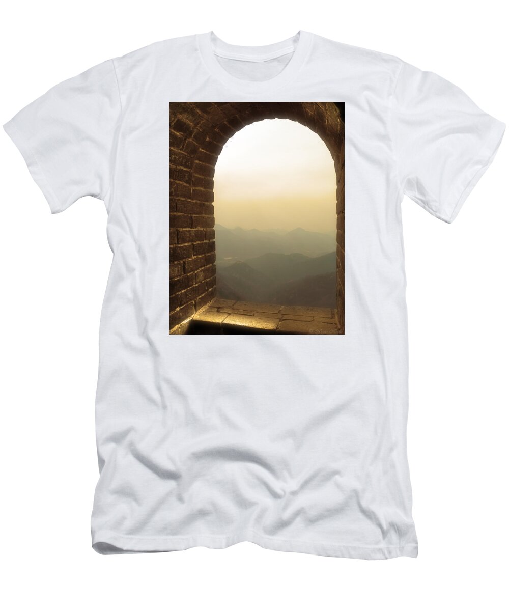 Great Wall Of China T-Shirt featuring the photograph A Great View of China by Nicola Nobile
