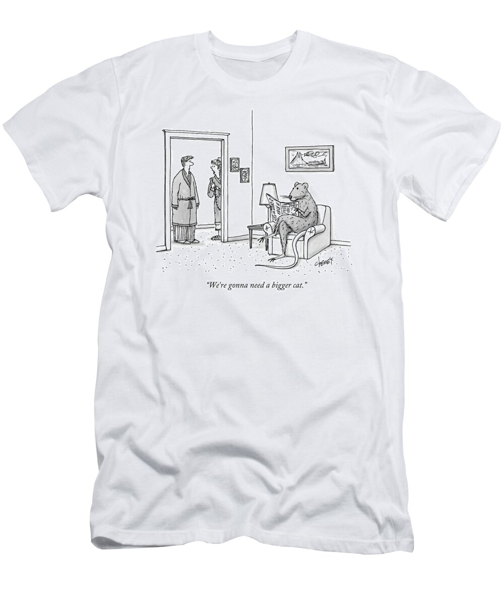 Cctk T-Shirt featuring the drawing A Human-sized Rat Is Sitting In An Armchair by Tom Cheney
