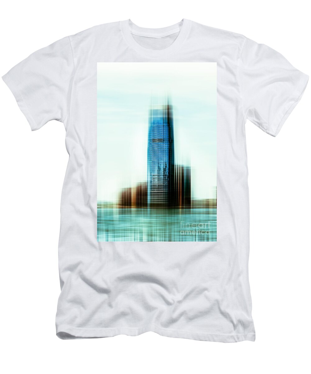 Nyc T-Shirt featuring the photograph A look to New Jersey II - steel by Hannes Cmarits