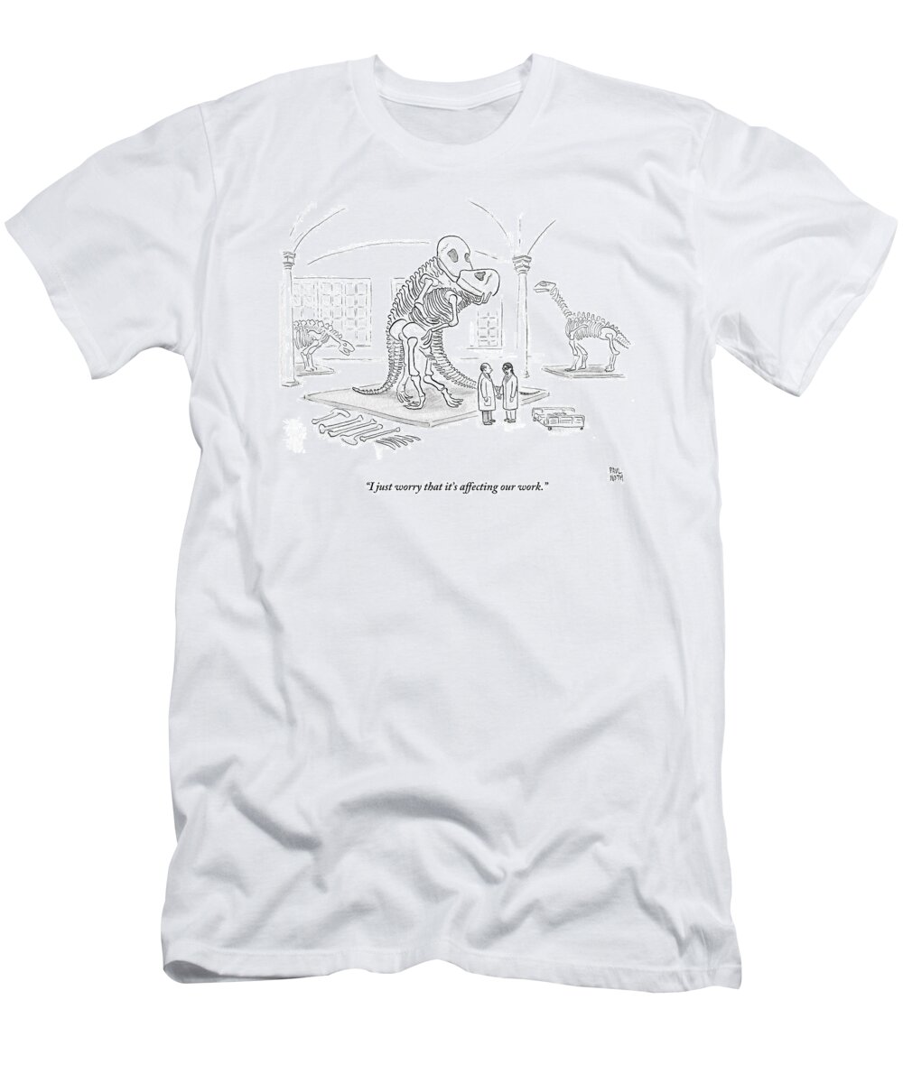Scientists T-Shirt featuring the drawing A Male And Female Paleontologist by Paul Noth