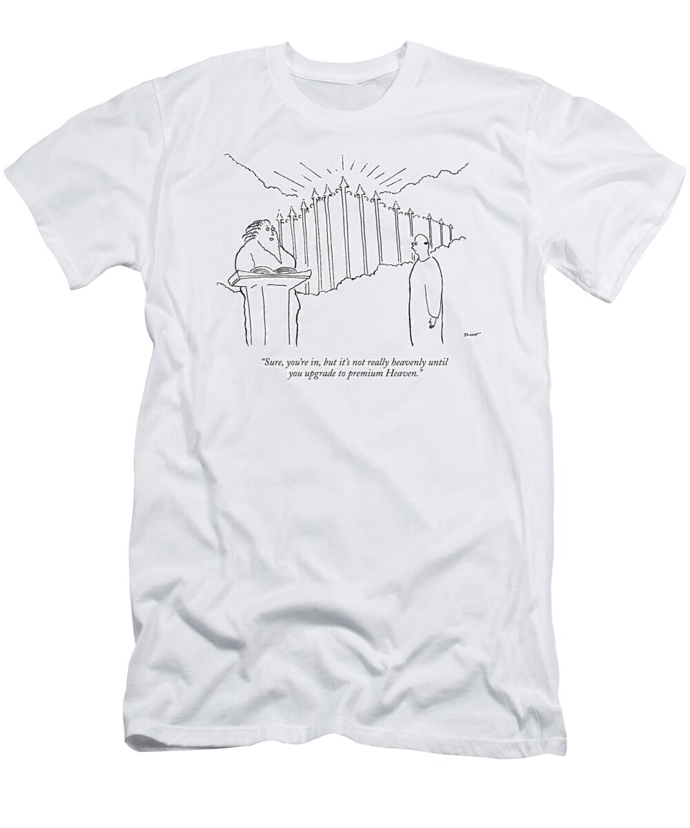 St. Peter T-Shirt featuring the drawing A Man Stands Outside Of Heaven's Gates. St. Peter by Michael Shaw