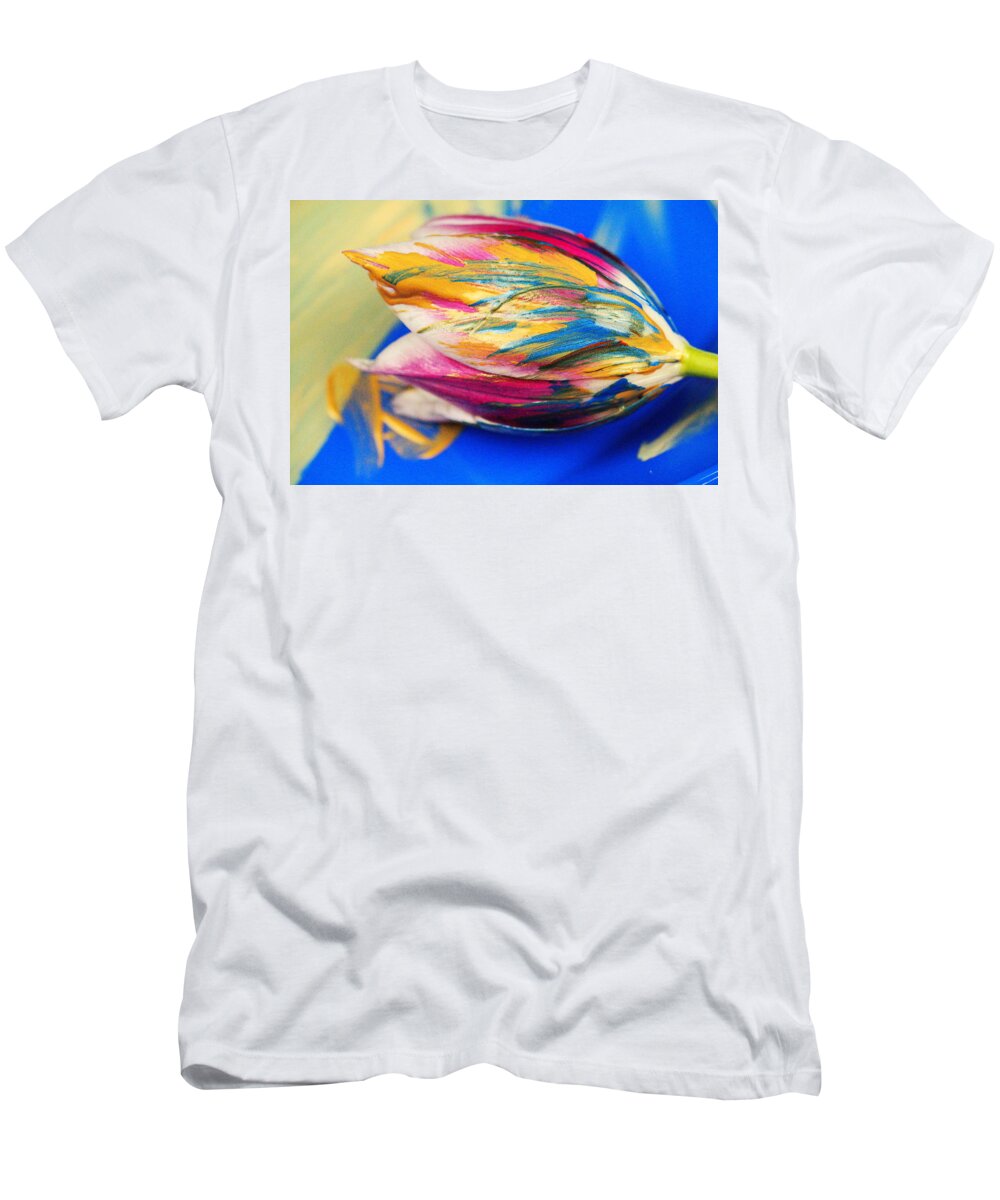 Tulip T-Shirt featuring the photograph A Painted tulip. by Jeff Swan