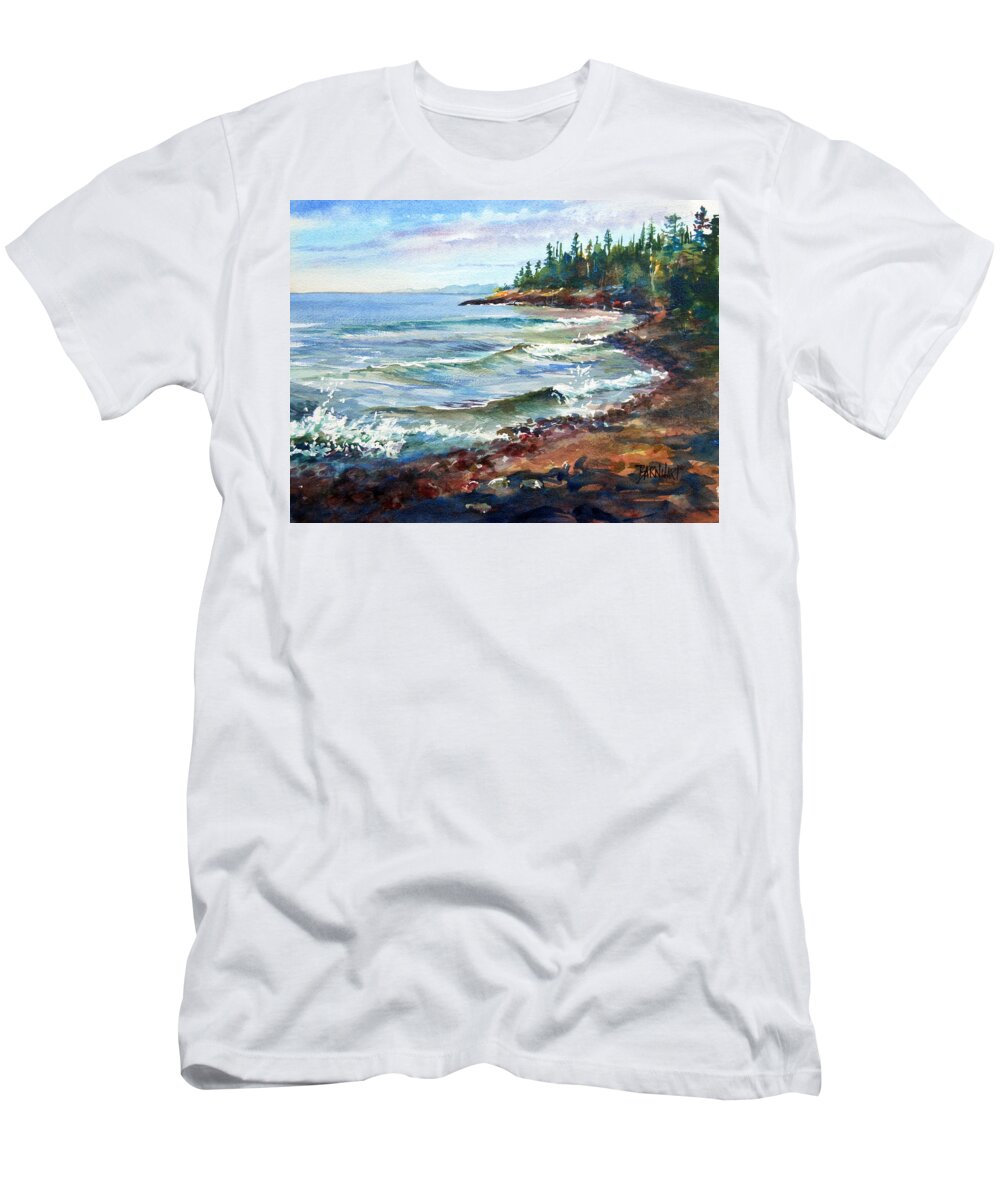 Lake Superior T-Shirt featuring the painting A Superior Morning by Duane Barnhart