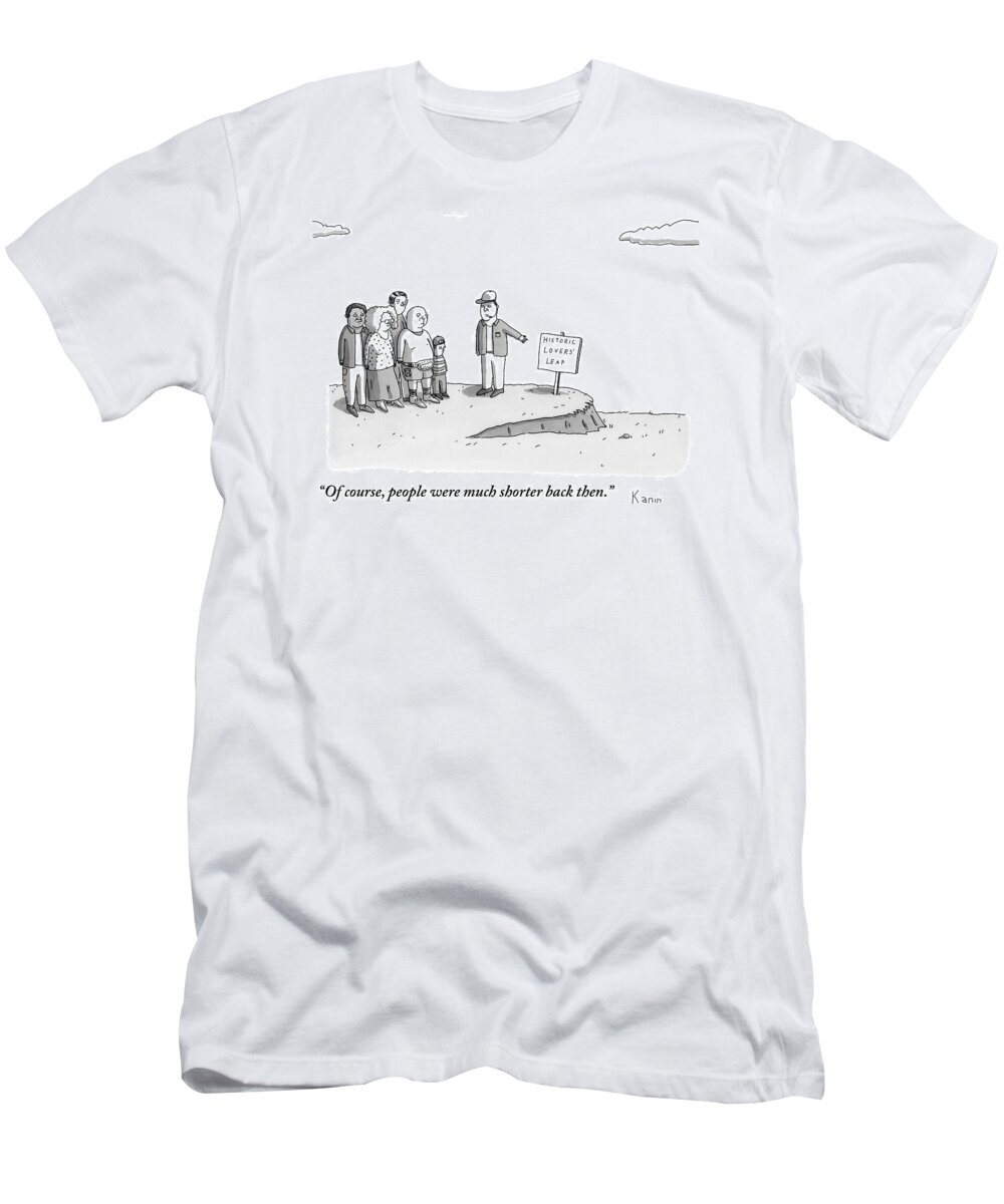 Tour T-Shirt featuring the drawing A Tour Guide Shows A Family The Historic Lovers' by Zachary Kanin