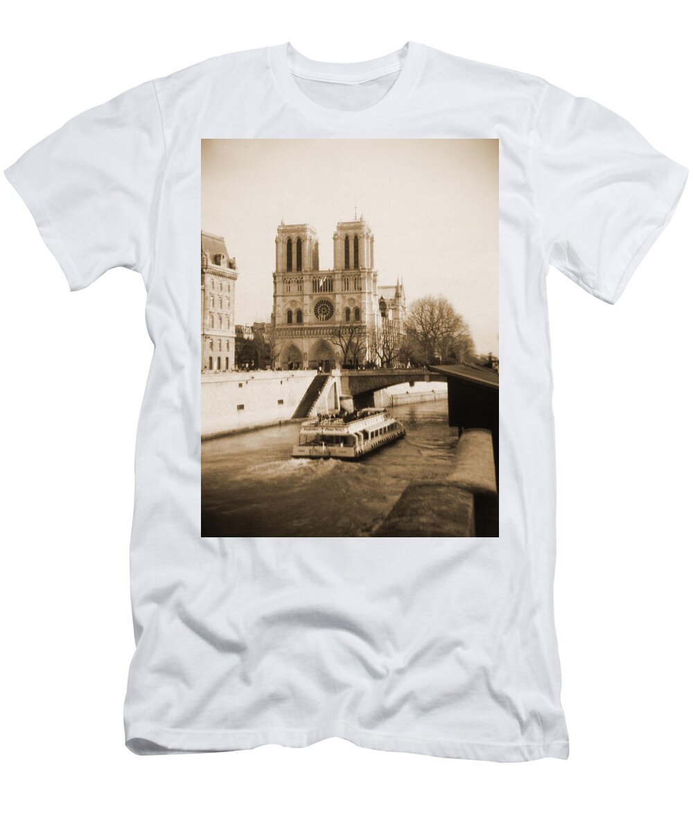 Notre Dame T-Shirt featuring the photograph A Walk Through Paris 22 by Mike McGlothlen