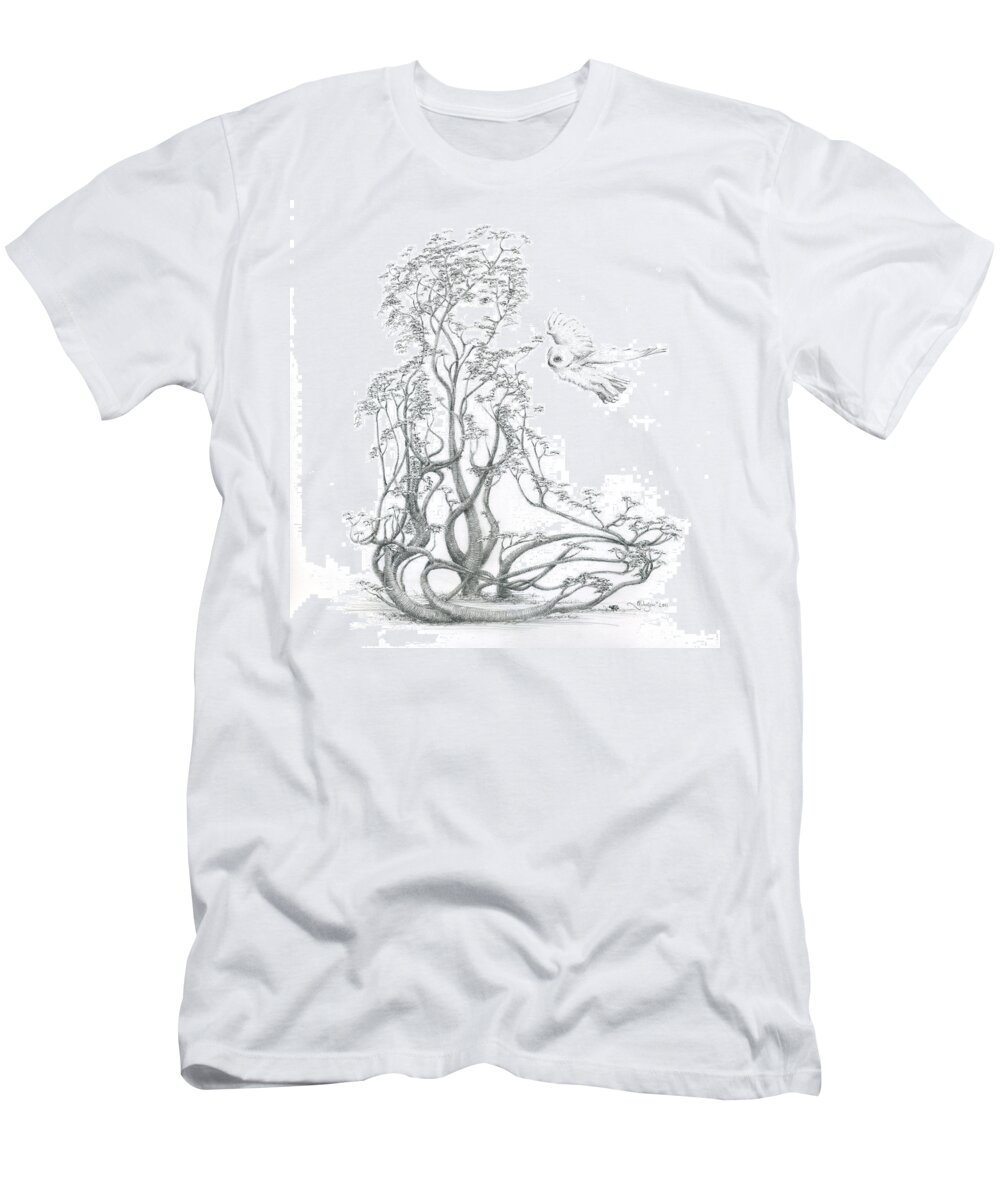 Tree Dancer T-Shirt featuring the drawing A Word to the Wise by Mark Johnson