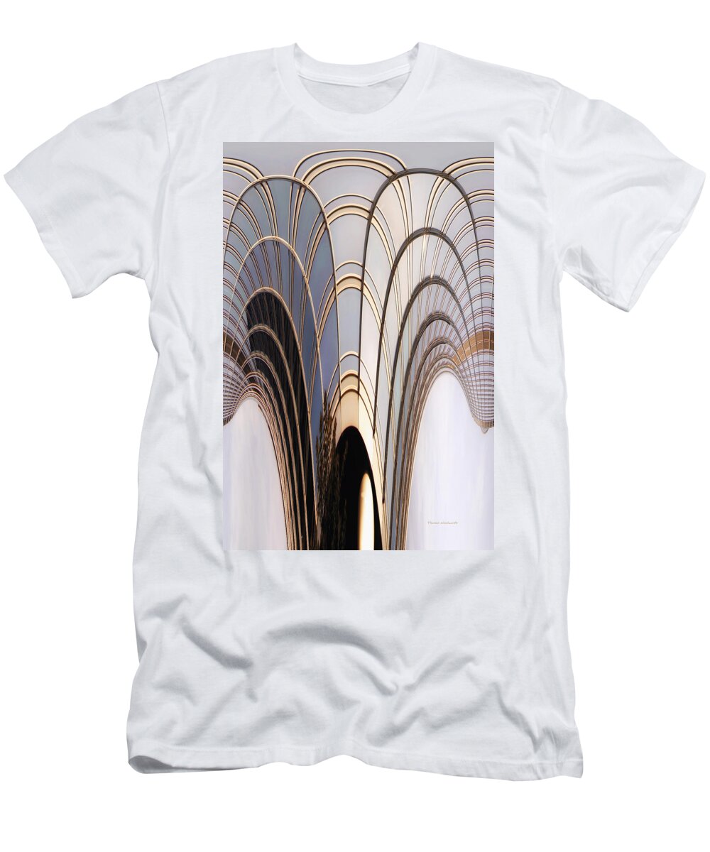 Chicago T-Shirt featuring the photograph Abstract Chicago Sunrays On Trump Tower by Thomas Woolworth