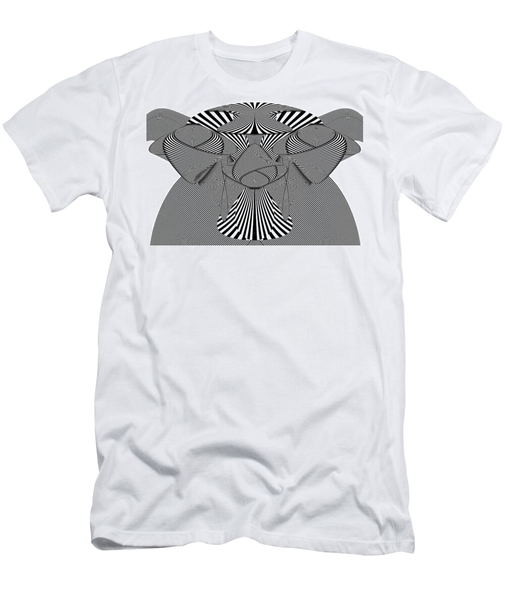 Dog T-Shirt featuring the digital art Abstract - Lines - Bad Dog by Mike Savad