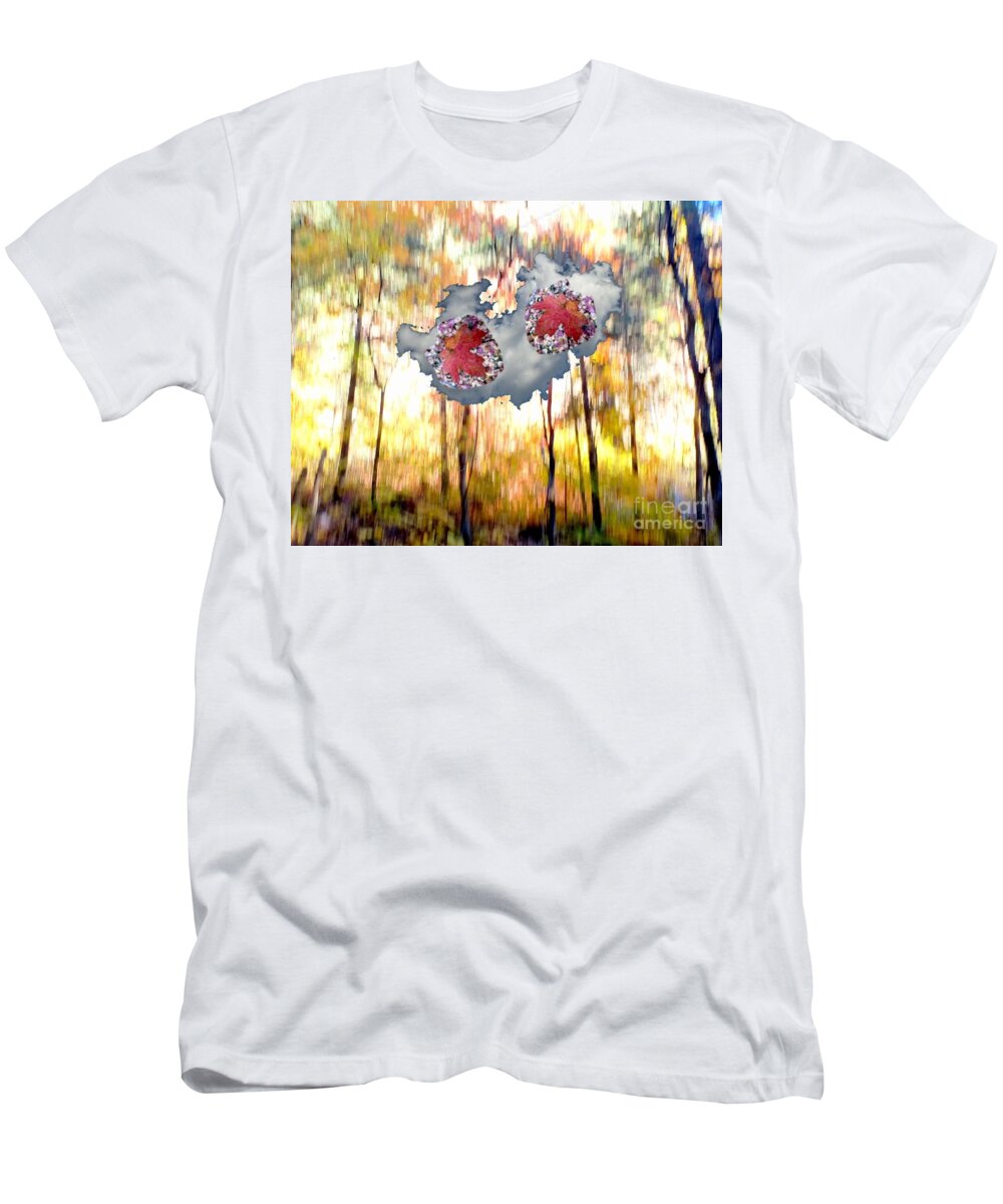  T-Shirt featuring the photograph Abstract West Fork Autumn Bell Rock Heart Cloud by Mars Besso