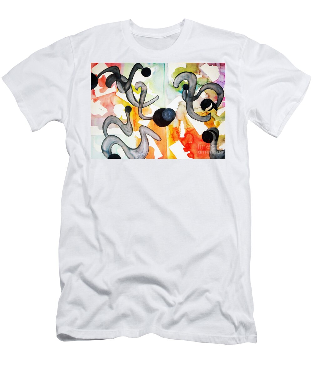 Geometric Abstract T-Shirt featuring the painting Acceptance by Yael VanGruber