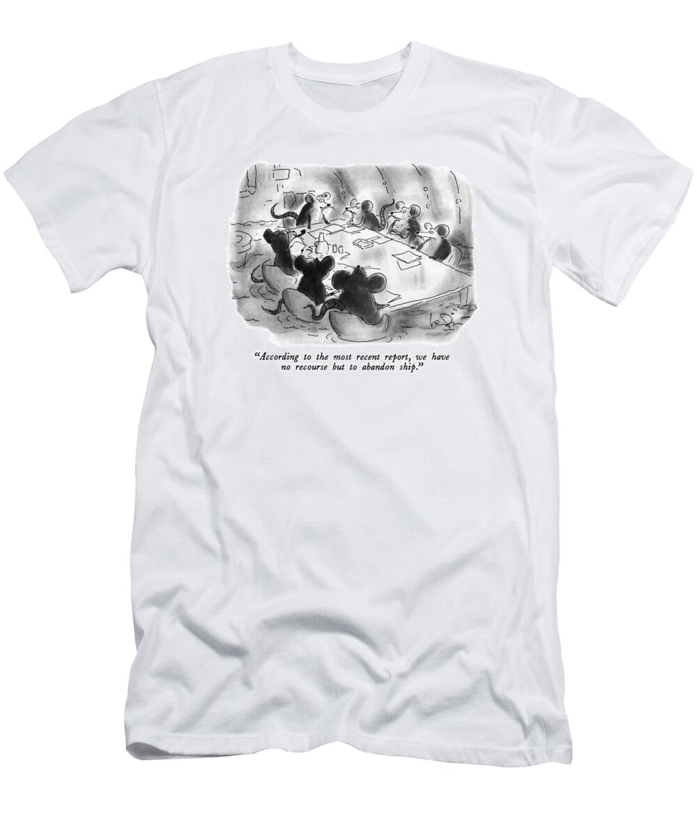 Animals T-Shirt featuring the drawing According To The Most Recent Report by Arnie Levin