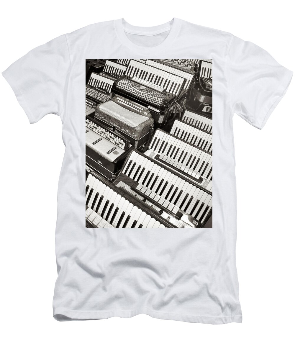 Kaunas T-Shirt featuring the photograph Accordions by Mary Lee Dereske