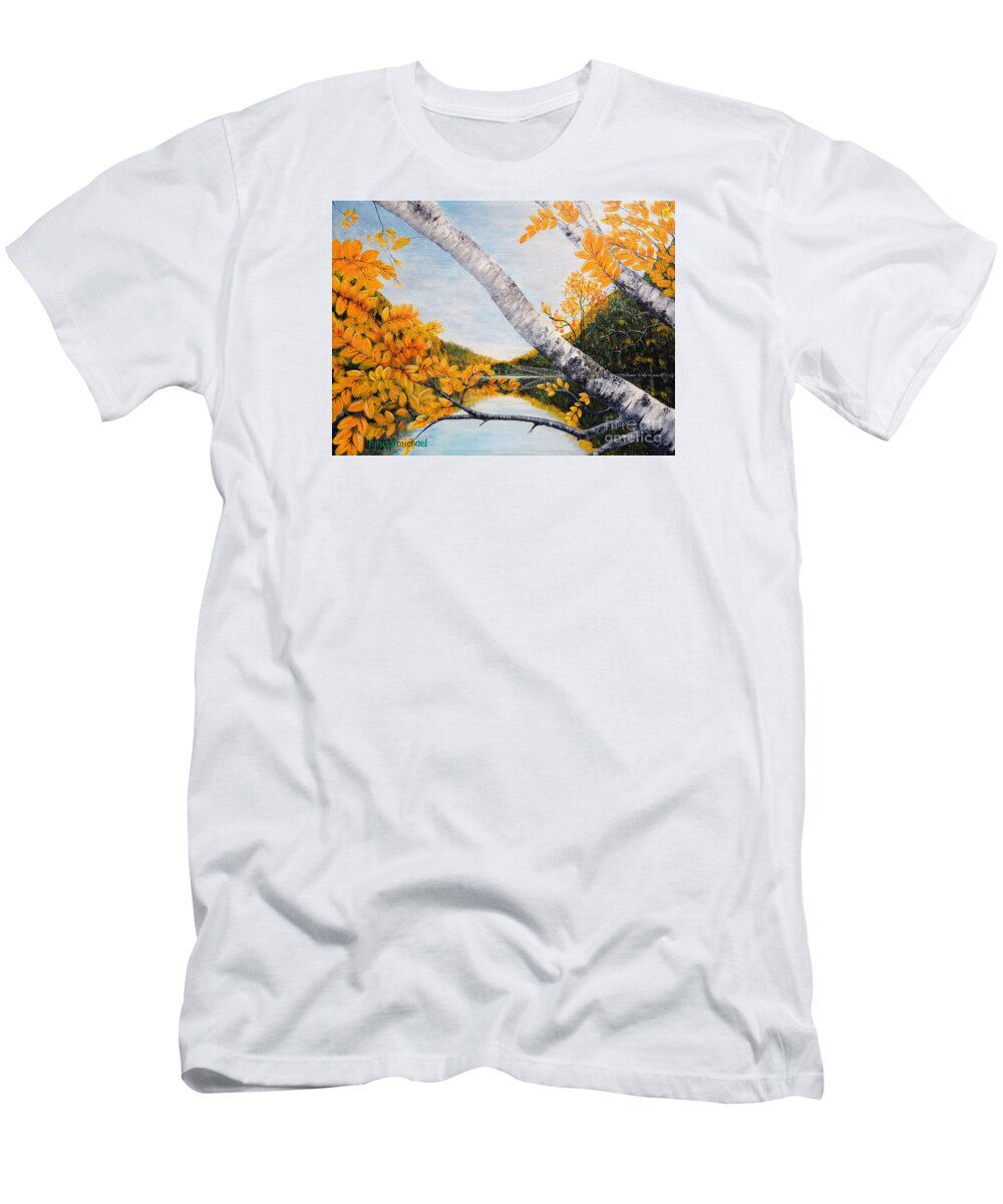 Fall T-Shirt featuring the painting Adirondacks New York by Holly Carmichael