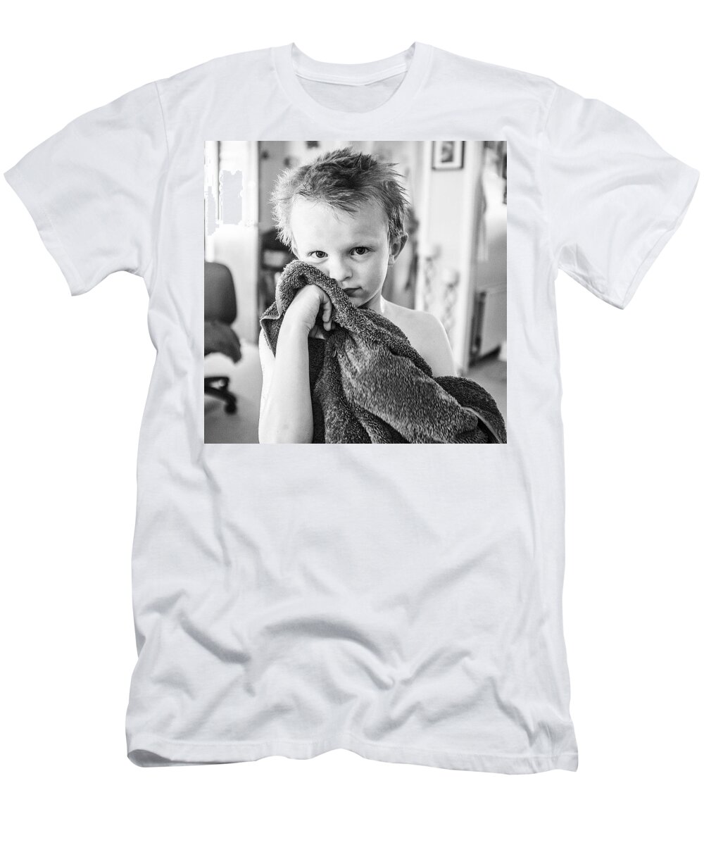 Fun T-Shirt featuring the photograph After His Bath - When I Grow Up I'd by Aleck Cartwright