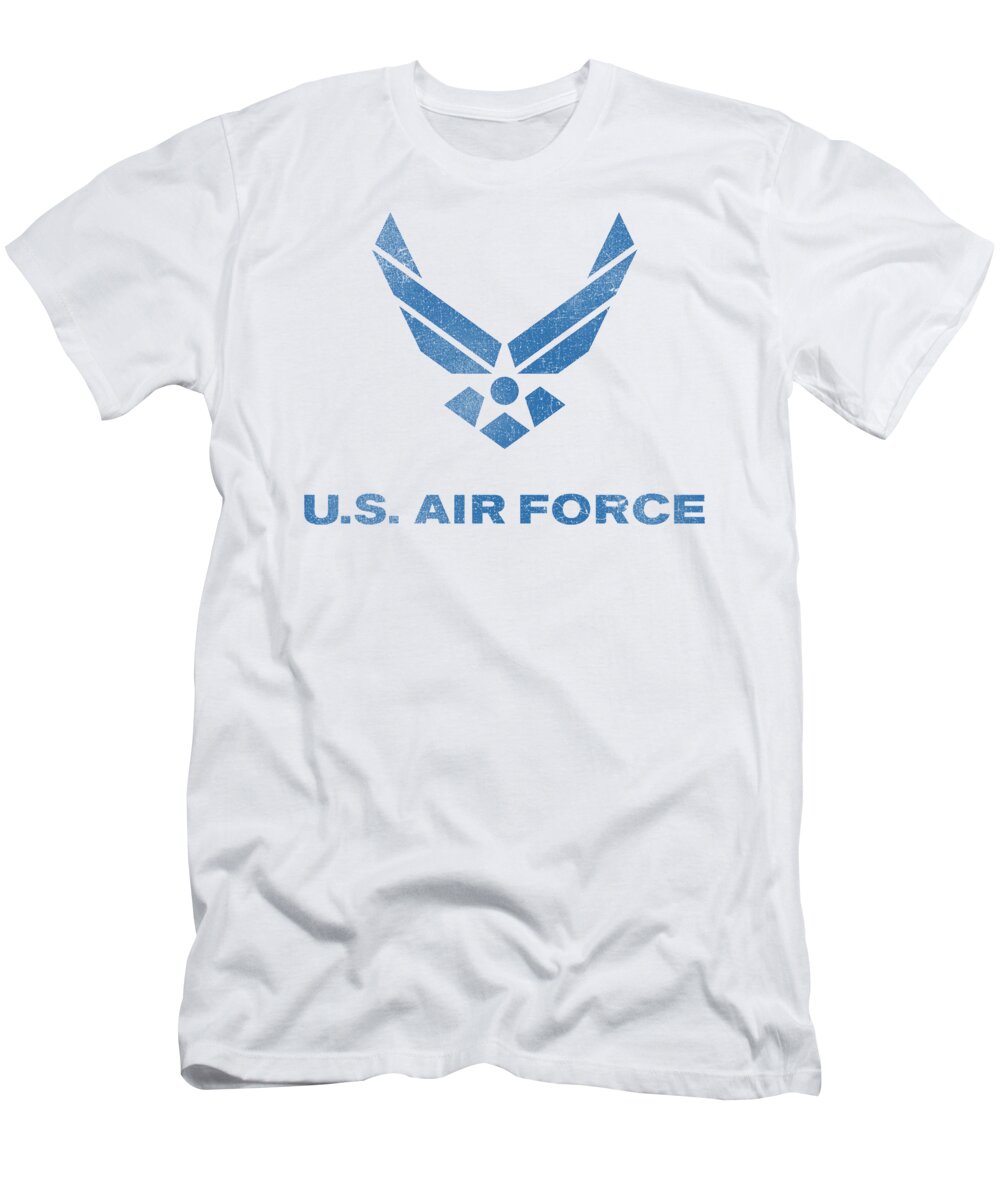 Air Force T-Shirt featuring the digital art Air Force - Distressed Logo by Brand A