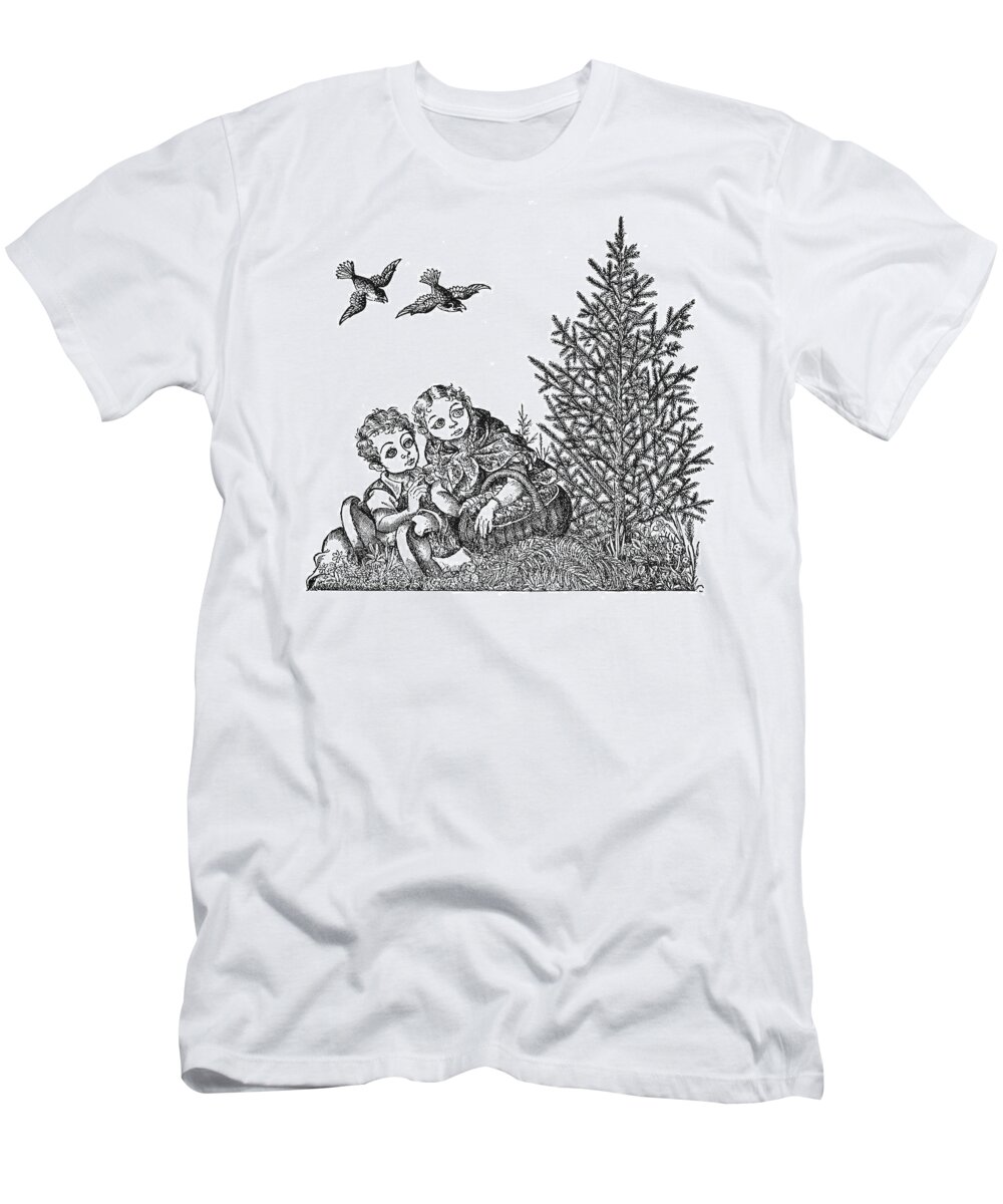 19th Century T-Shirt featuring the drawing Andersen The Fir Tree by Granger