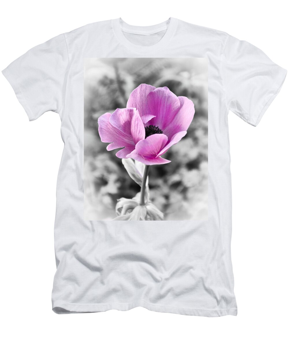 Anemone T-Shirt featuring the photograph Anemone by Georgette Grossman