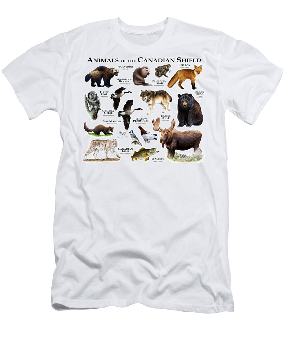 Animals Of The Canadian Shield T-Shirt by Roger Hall - Pixels