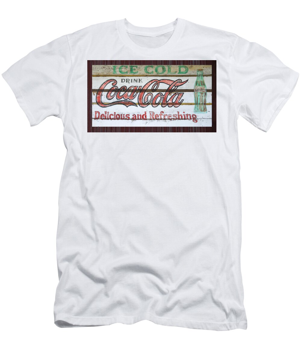 Coca Cola T-Shirt featuring the photograph Antique Coca Cola Sign by Flees Photos