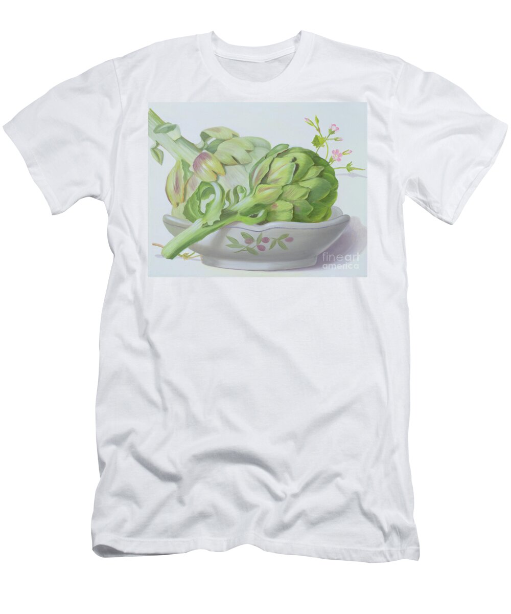 Artichoke T-Shirt featuring the painting Artichokes by Lizzie Riches