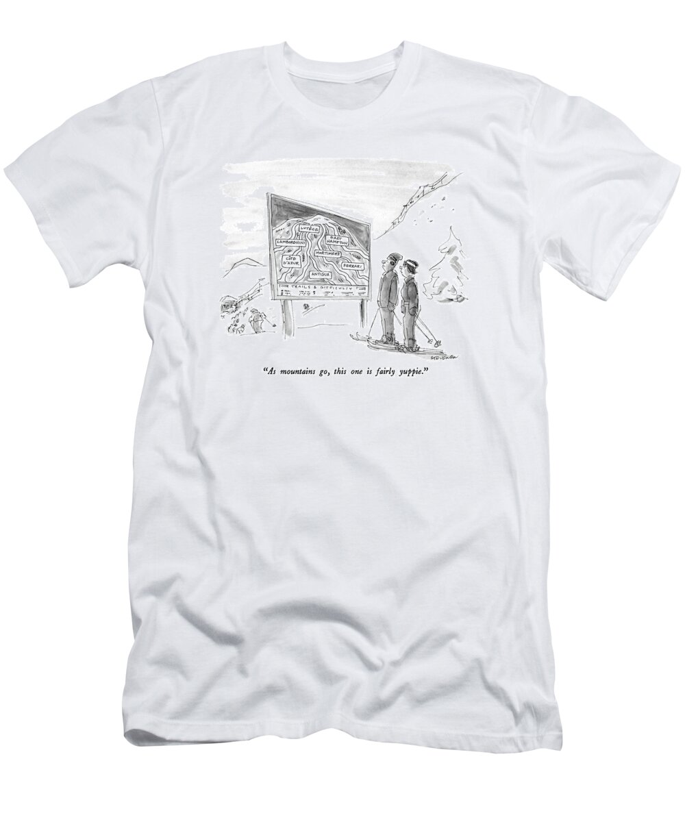 Modern Life T-Shirt featuring the drawing As Mountains Go by James Stevenson
