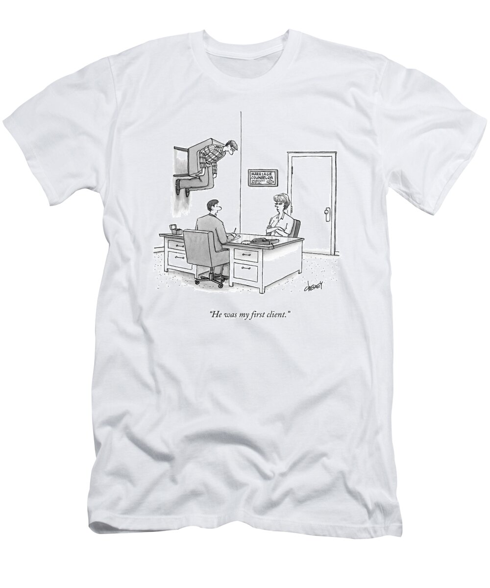 Cctk T-Shirt featuring the drawing At A Marriage Counselor's Office by Tom Cheney