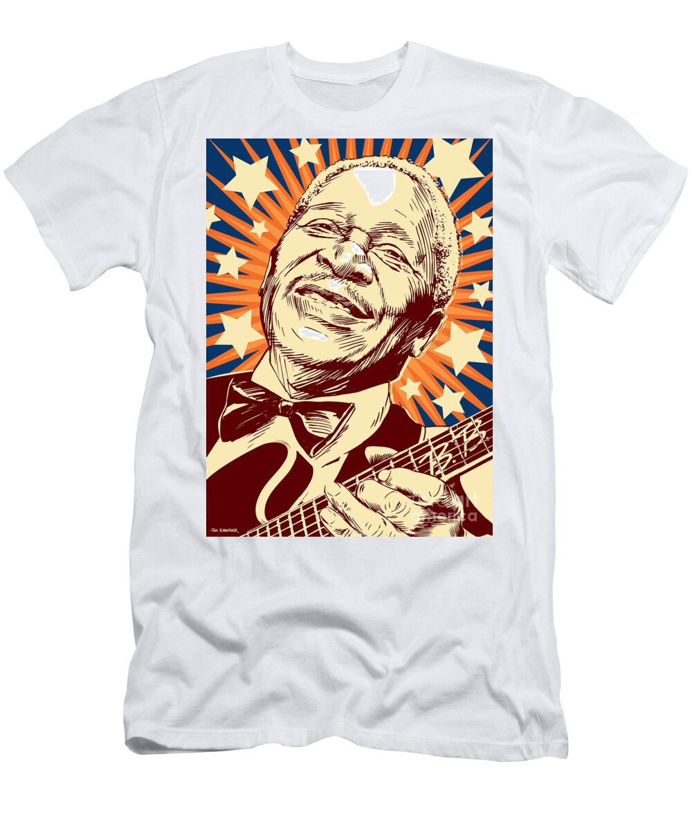 Blues T-Shirt featuring the digital art B. B. King by Jim Zahniser