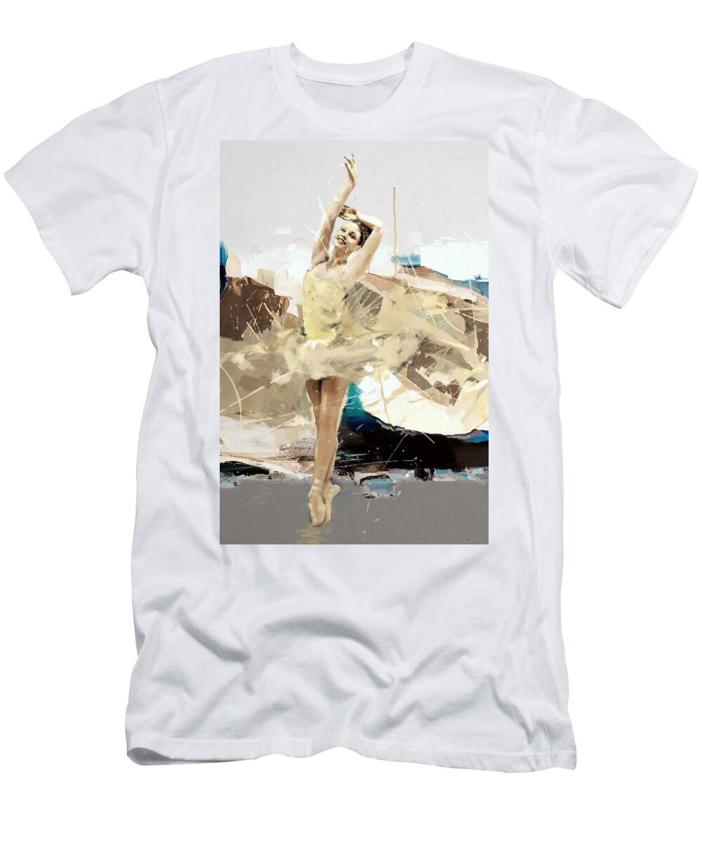 Catf T-Shirt featuring the painting Ballerina 34 by Mahnoor Shah