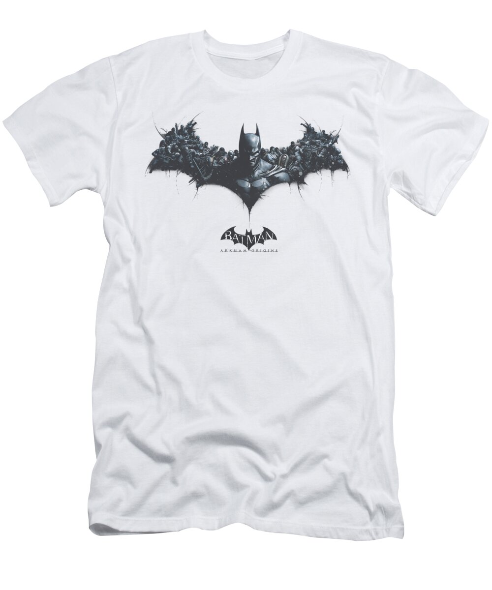 Batman T-Shirt featuring the digital art Batman Arkham Origins - Bat Of Enemies by Brand A